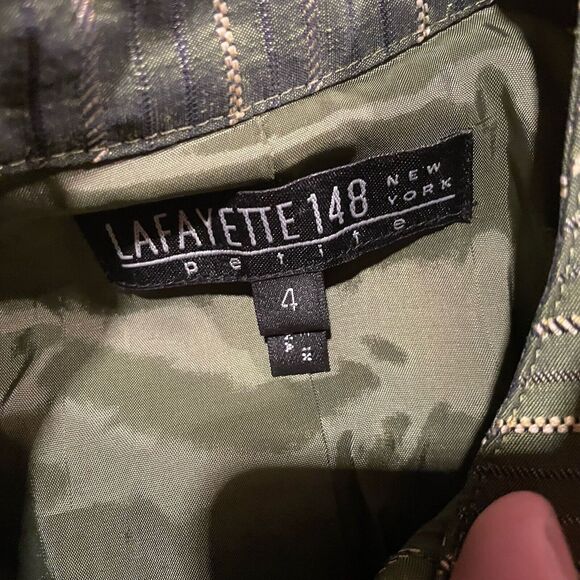 Lafayette 148 Blazer Striped Linen Belted Tie Utility Jacket Womens Size 4 - Picture 5 of 8